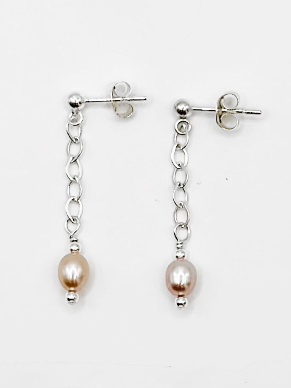 Radiance Cultured Champagne Freshwater Pearl Gemstone Mood Boosting SS Earrings